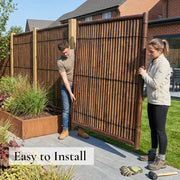 Bamboo Fence Panel Framed Half Round Jumbo